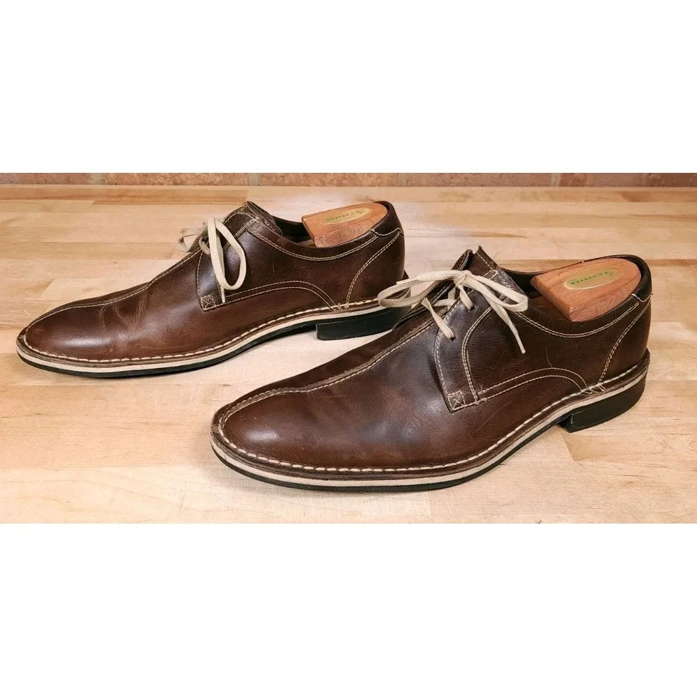Cole Haan NikeAir Shoes Brown Leather Split Toe Oxford C10102 Mens Size 10.5M